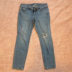 LOFT Distressed Blue Skinny Jeans